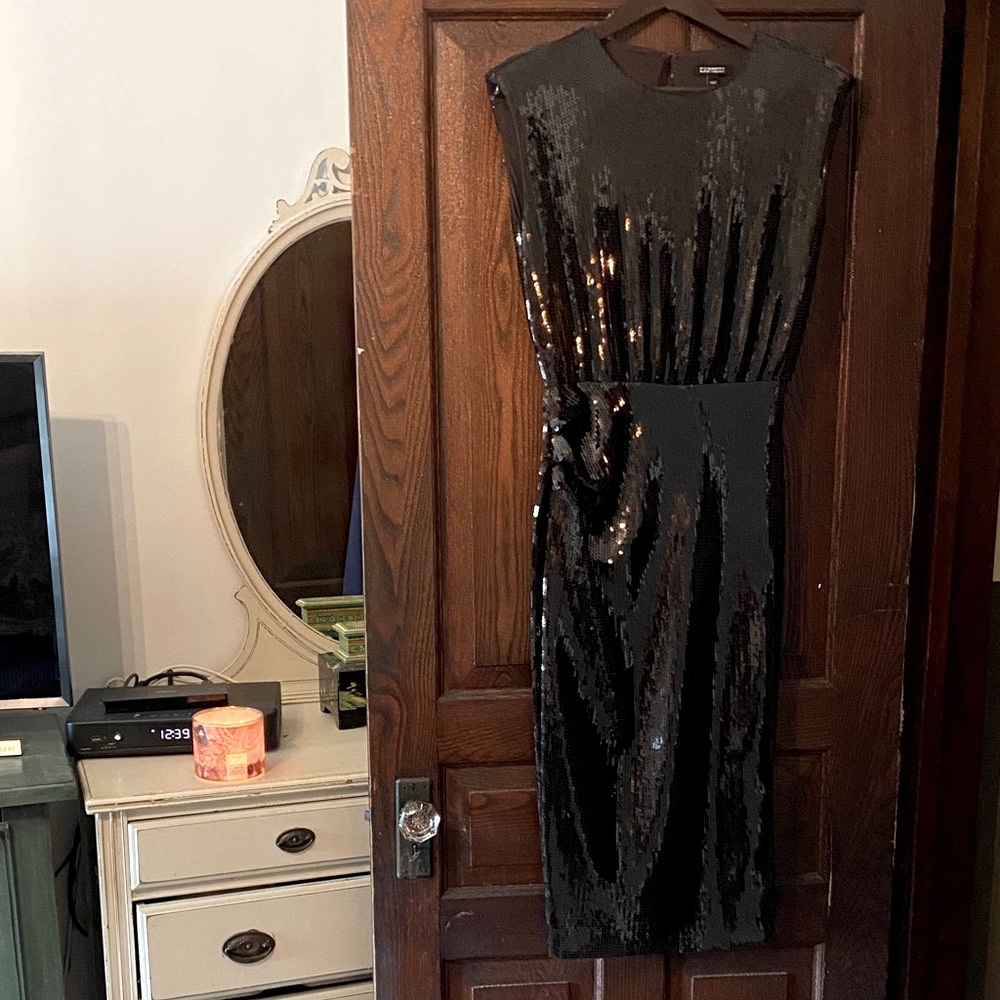 Express Chocolate Sequin Midi Dress